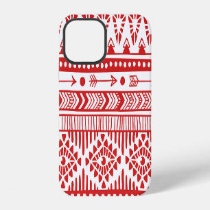 Funda Para iPhone 12 Nativo americano: Garabato de tinta roja.
