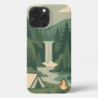 Funda Para iPhone 13 Pro Max Nature Camping – Coque iPhone Forêt, Cascade 