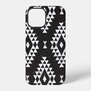 Funda Para iPhone 12 Navajo Geométrico: Tribal Blanco Negro.