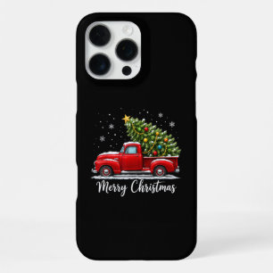 Funda Para iPhone 16 Pro Max Navidad Feliz Navidad Camión Rojo Árbol Hombres Mu