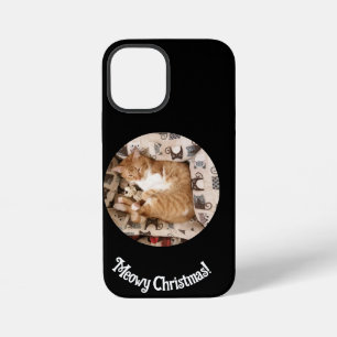 Funda Para iPhone 12 Mini Navidad, Foto de Gato,