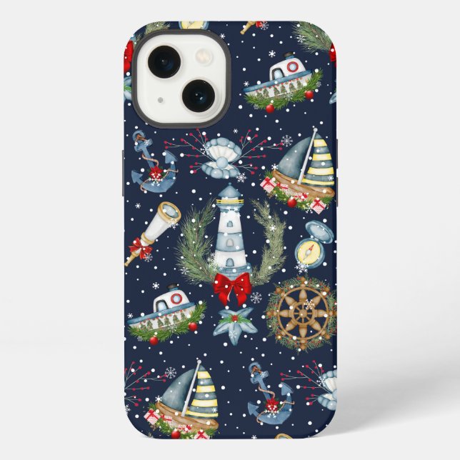 Funda Para iPhone Navidad Náutica (Reverso )