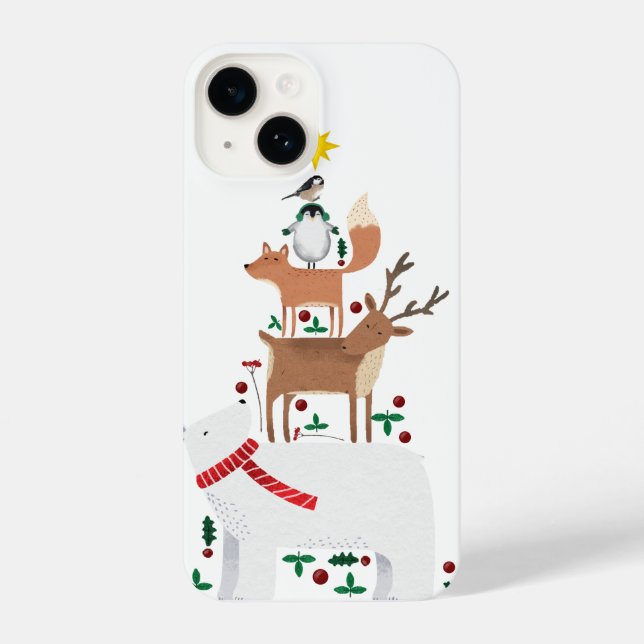 Funda Para iPhone Navidades caso de teléfono animal oso vacaciones d (Reverso )