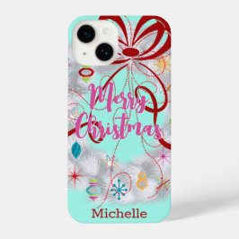 Funda Para iPhone 14 Navidades de Aluminio Wreath Retro