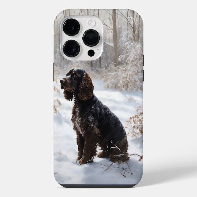 Funda Para iPhone Navidades de Cocker Spaniel Let It Snow (Reverso )