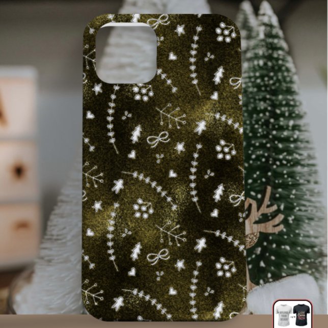 Funda Para iPhone Navidades del patrón botánico dorado estacional de (Subido por el creador)