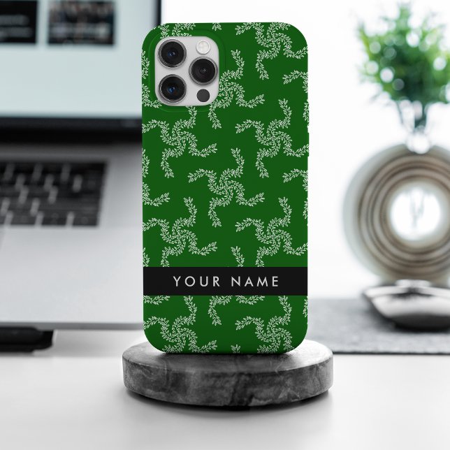 Funda Para iPhone Navidades Garland, Green, Your name, Personalize (Subido por el creador)