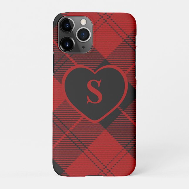 Funda Para iPhone Navidades Monogramas de control con placa de búfal (Reverso)
