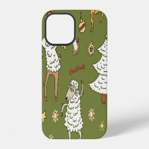 Funda Para iPhone 12 Navidades Oveja: Ilustracion de la Vintage Animal.