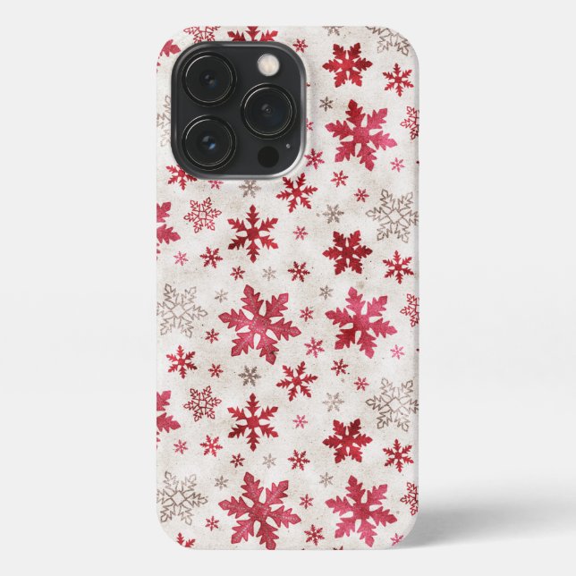 Funda Para iPhone Navidades Purpurina Snowflakes All Options iPhone  (Reverso)