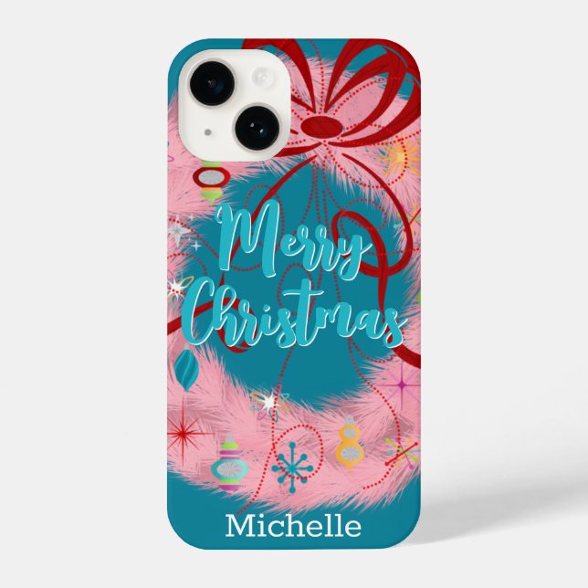 Funda Para iPhone Navidades Retro De La Guerra Rosa (Reverso )