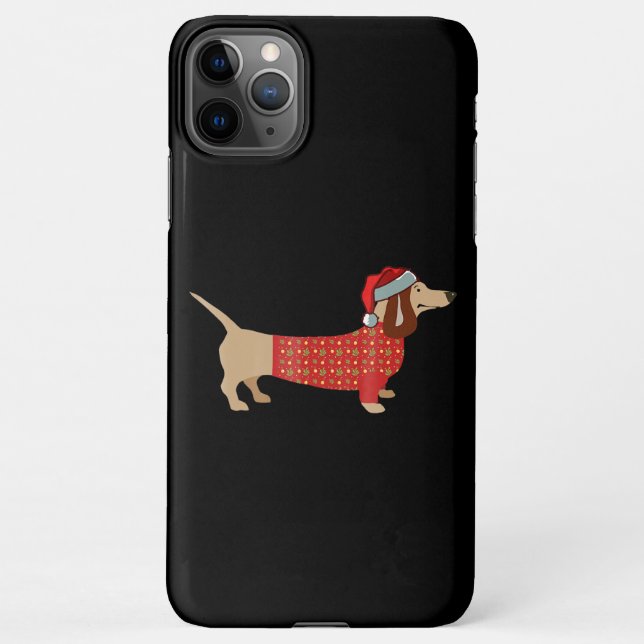 Funda Para iPhone Navidades Weiner Dachshund Doxie En Perro (Reverso)