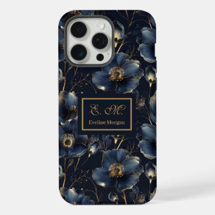 Funda para iPhone Navy Gold Diseño floral Sweet Si
