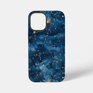 Funda Para iPhone 12 Mini Nebulosa Cósmica de Polvo Estelar de Oro Azul Medi