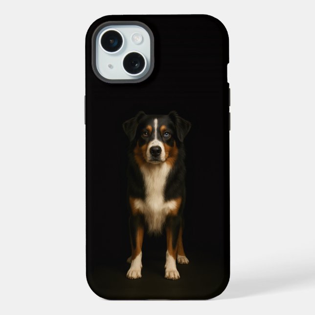 Funda Para iPhone Negro 4 Luxe, Aussie Shepherd iPhone 15 Plus (Reverso )