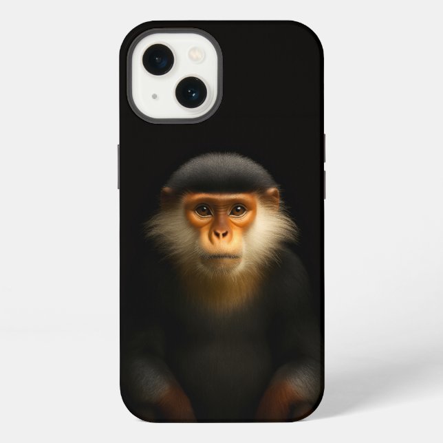 Funda Para iPhone Negro 4 Luxe iPhone 13, Langur Douc Rojo (Reverso )