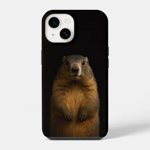 Funda Para iPhone 14 Negro 4 Luxe iPhone 14 Mate, Marmota Esponjosa
