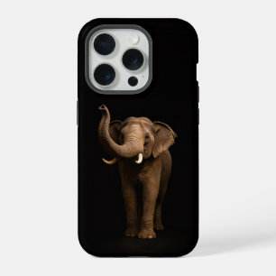 Negro 4 Luxe iPhone 15 Pro Mate, Elefante Poderoso