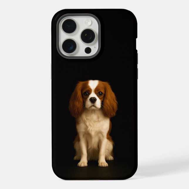 Funda Para iPhone Negro 4 Luxe iPhone 15 Pro Max, Cavalier Spaniel (Reverso )