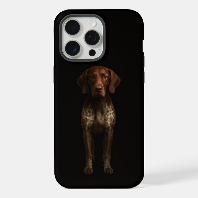Funda Para iPhone Negro 4 Luxe iPhone 15 Pro Max, Perro Pointer Alem (Reverso )