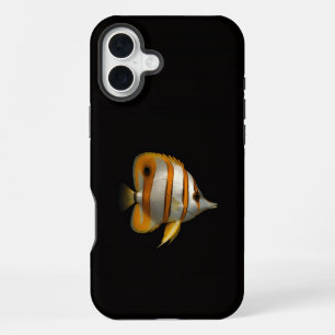 Funda Para iPhone 16 Plus Negro 4 Luxe iPhone 16 Plus, Pez Mariposa de Arrec
