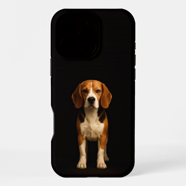Funda Para iPhone Negro 4 Luxe iPhone 16 Pro Max, Beagle Amable (Reverso )