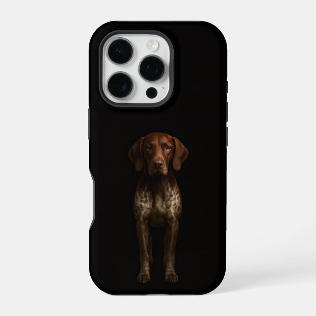 Funda Para iPhone Negro 4 Luxe iPhone 16 Pro, Perro Pointer Alemán (Reverso )
