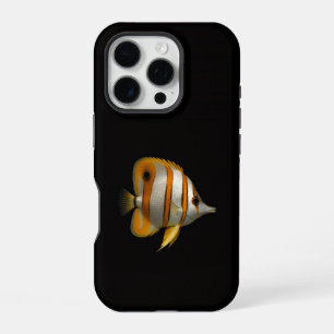 Funda Para iPhone 16 Pro Negro 4 Luxe iPhone 16 Pro, Pez Chaetodon de arrec