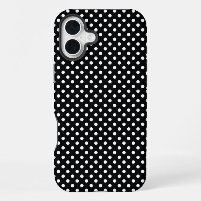 Funda Para iPhone Negro con lunares blancos (Reverso )