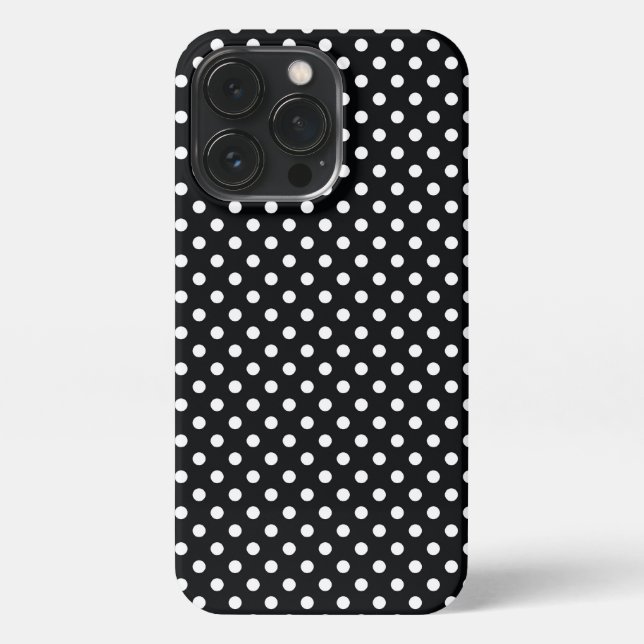 Funda Para iPhone Negro con lunares blancos (Reverso)