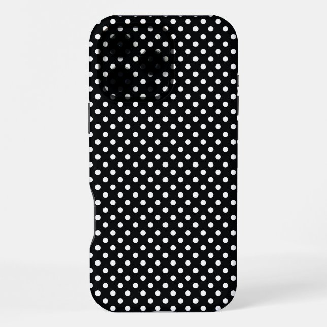 Funda Para iPhone Negro con lunares blancos (Reverso )