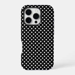 Funda Para iPhone 16 Pro Negro con lunares blancos