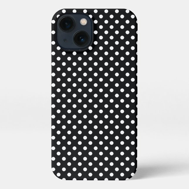 Funda Para iPhone Negro con lunares blancos (Reverso )