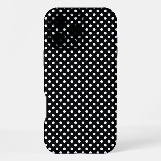 Funda Para iPhone Negro con lunares blancos (Reverso )