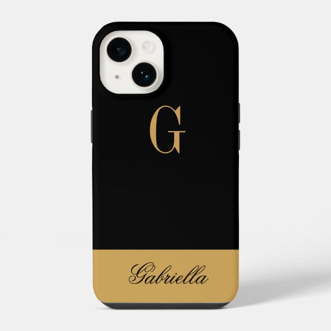 Funda Para iPhone Negro dorado (Reverso )