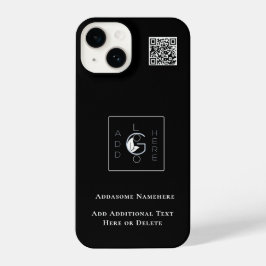 Funda Para iPhone 14 Negro moderno Añadir su logotipo Marketing comerci