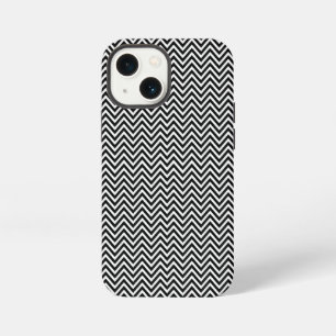 Funda Para iPhone 13 Mini Negro y Blanco Rayas de Chevron Vintage Nuevo