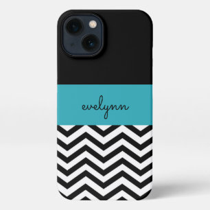 Negro y blanco zigzag personalizado