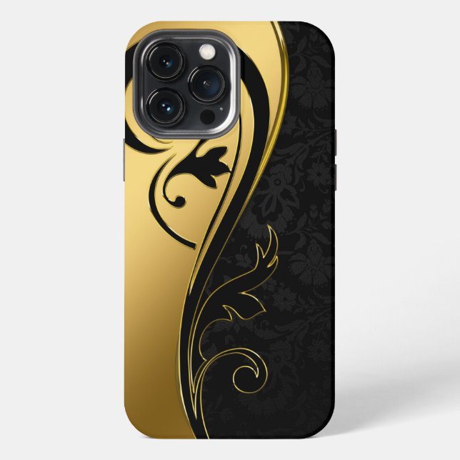 Funda Para iPhone Negro y Dorado (Reverso )