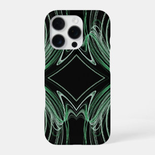 Funda Para iPhone 16 Pro Negro y Verde Ajustes de fractal para todos los c