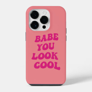 Funda Para iPhone 14 Pro nena te ves genial Pink Italian Modern Script