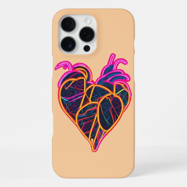 Funda Para iPhone Neon Anatómico Heart Hoodie | Botánico artístico (Reverso )