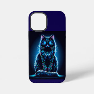 Funda Para iPhone 12 Mini Neon Cat Vivid Background-97948