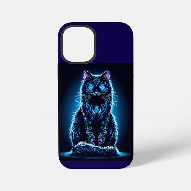 Funda Para iPhone Neon Cat Vivid Background-97948 (Reverso )