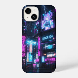 Funda Para iPhone 14 Neon Cyberpunk Glitch Anime iPhone Case