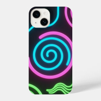 Funda Para iPhone 14 Neon Glow Black Phone Case