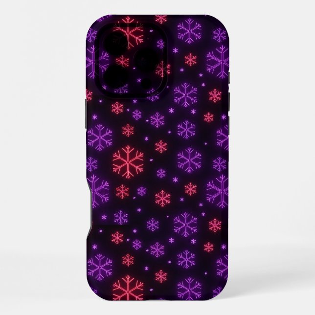 Funda Para iPhone Neon Snowflakes (Reverso )