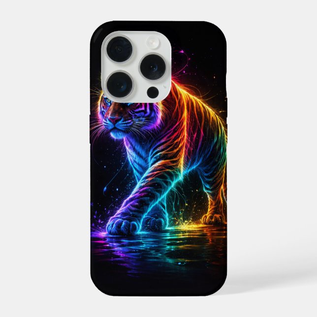 Funda Para iPhone Neonfarbener Tiger (Reverso )