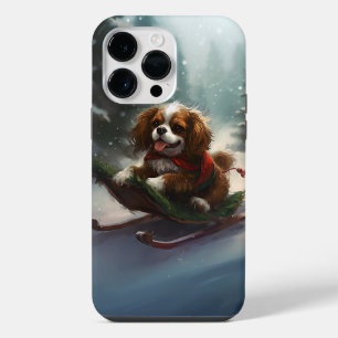 Funda Para iPhone 14 Pro Max Nieve de los Navidades Cavalier King Charles Spani