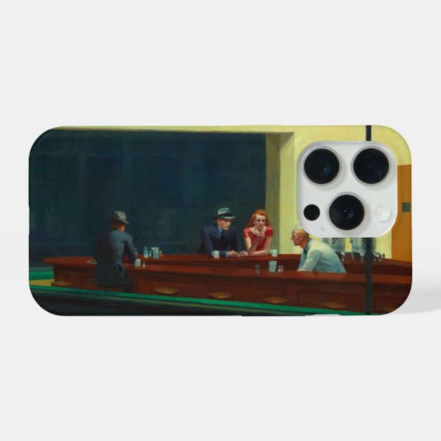 Funda Para iPhone Nighthawks pintura de Edward Hopper  (Reverso Horizontal)